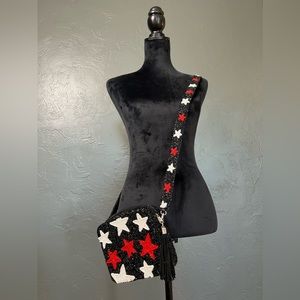 Tiana New York Garnet and Black Star Beaded Crossbody